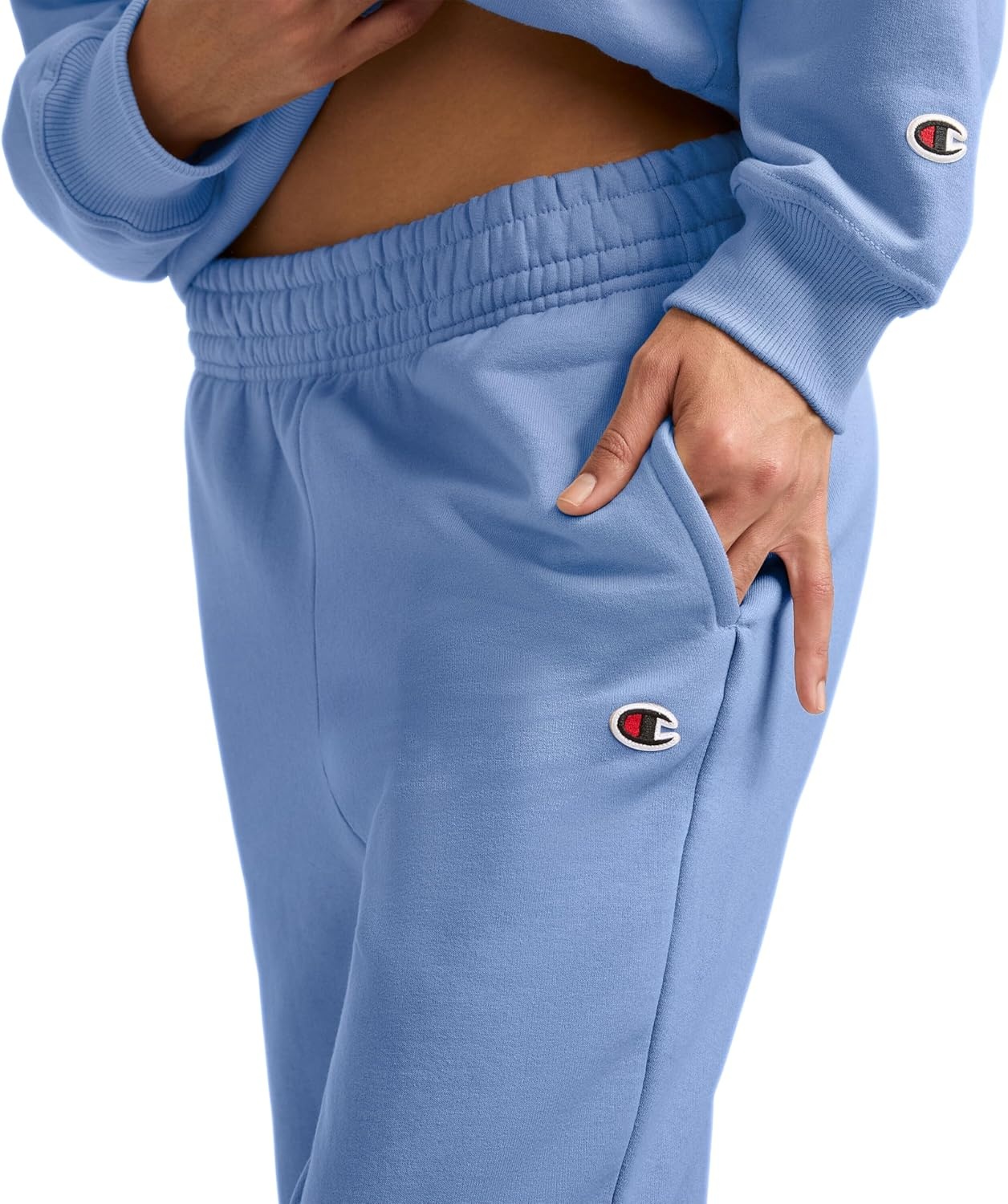image:imageChampion Womens CinchedBottom Fleece Sweatpants Oversized Fit MidweightPewter Blue