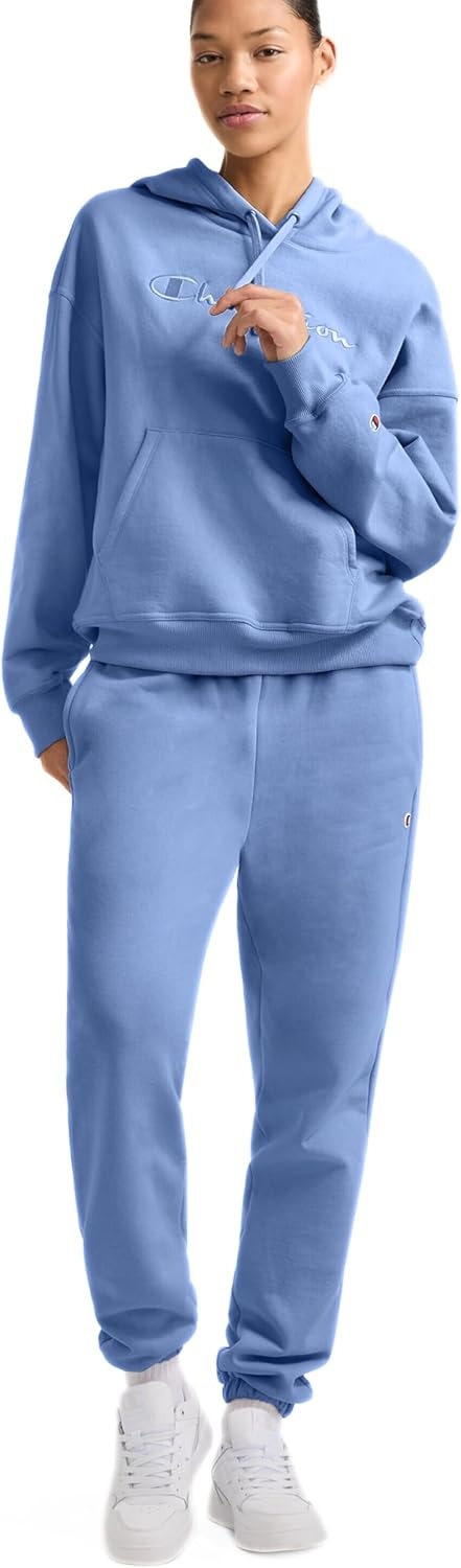 image:imageChampion Womens CinchedBottom Fleece Sweatpants Oversized Fit MidweightPewter Blue