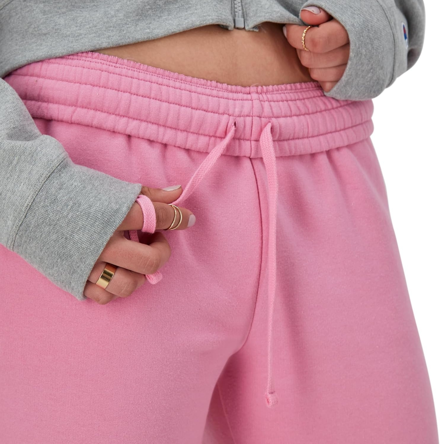 image:imageChampion Womens CinchedBottom Fleece Sweatpants Oversized Fit MidweightSpirited Pink