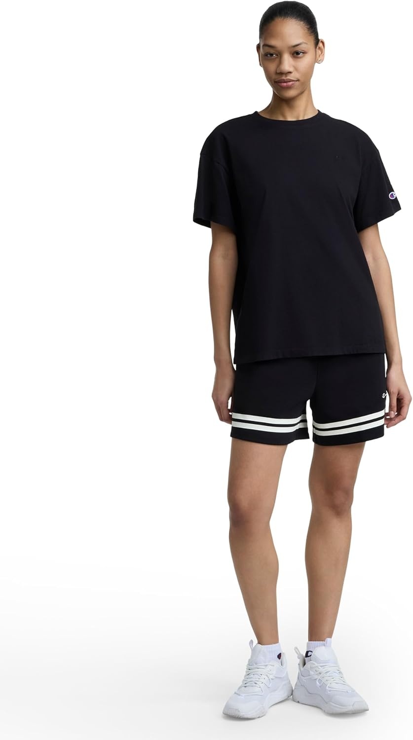 image:imageChampion Womens Classic Short Sleeve Graphic TShirt Loose Fit Script LogoBlack Tonal Script Logo