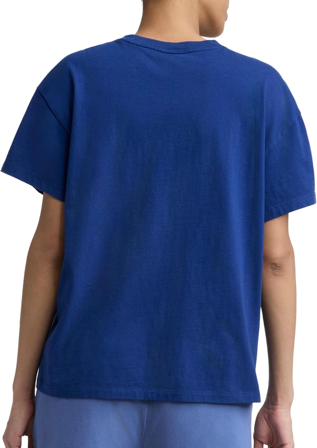 image:imageChampion Womens Classic Short Sleeve Graphic TShirt Loose Fit Script LogoBlue Depths Tonal Script Logo