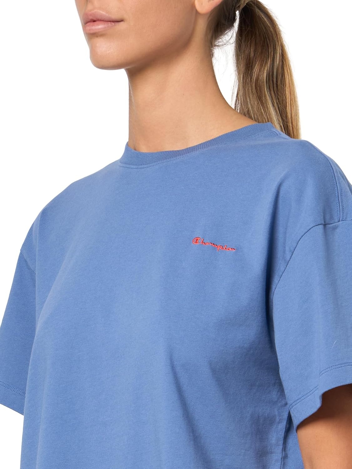 image:imageChampion Womens Classic Short Sleeve Graphic TShirt Loose Fit Script LogoCoastal Fjord Tonal Script Logo