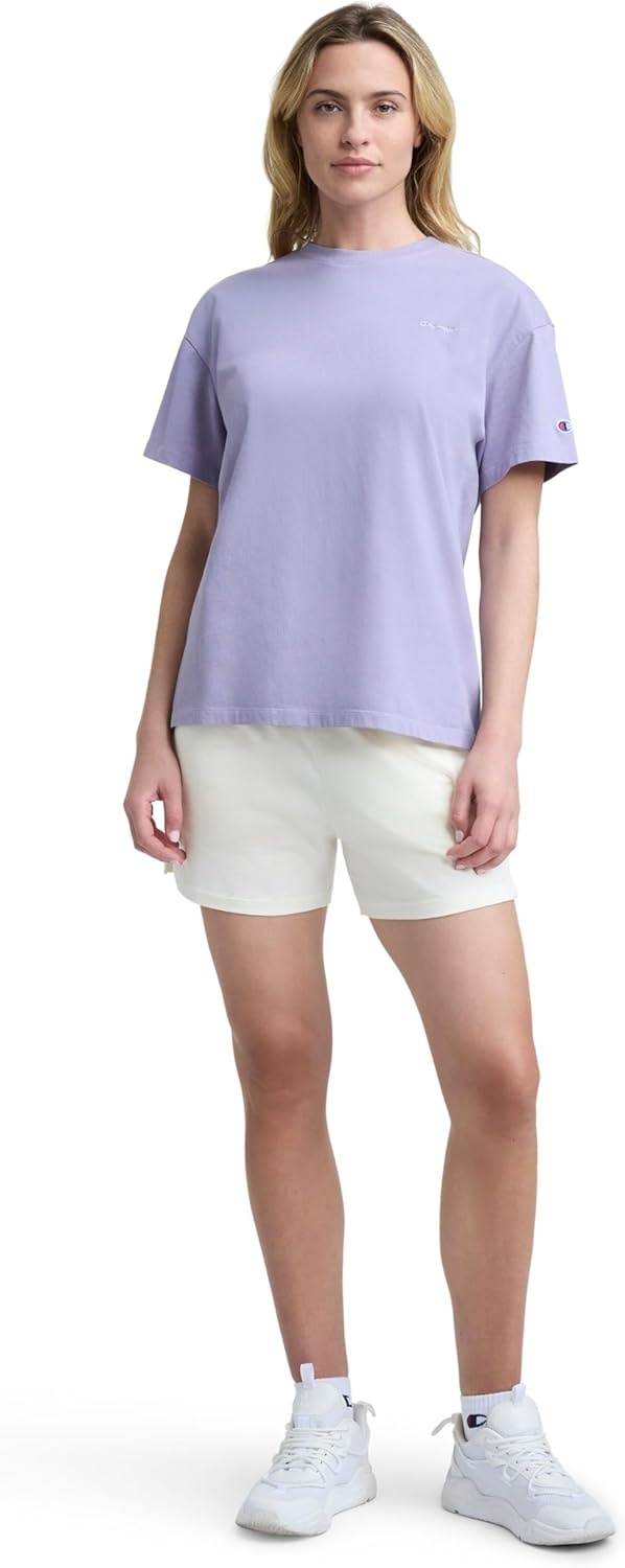 image:imageChampion Womens Classic Short Sleeve Graphic TShirt Loose Fit Script LogoDaybreak Tonal Script Logo