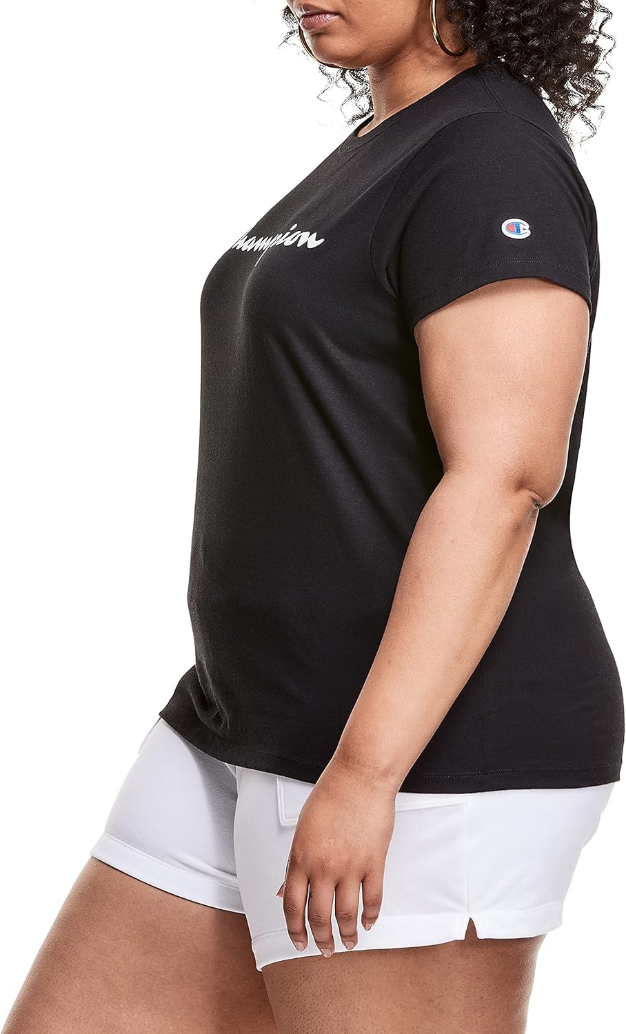 image:imageChampion Womens Classic Short Sleeve Graphic TShirt Standard Fit Script LogoBlack Classic Script Logo