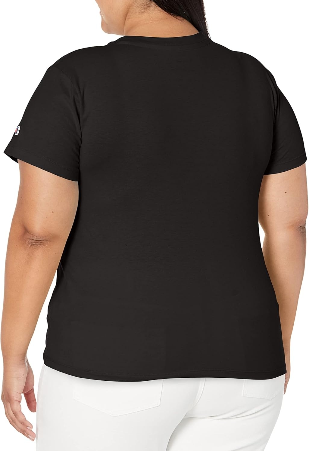 image:imageChampion Womens Classic Short Sleeve Graphic TShirt Standard Fit Script LogoBlack Small Script