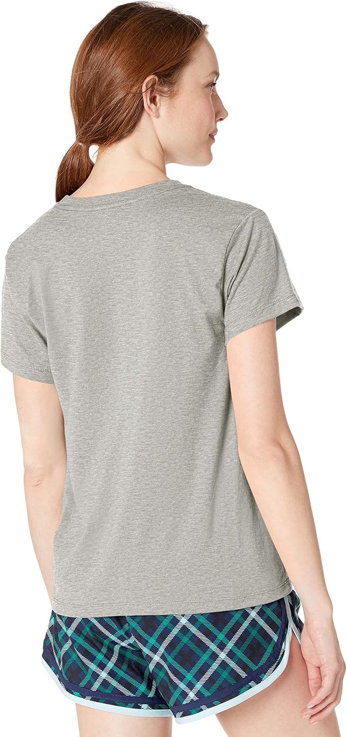 image:imageChampion Womens Classic Short Sleeve Graphic TShirt Standard Fit Script LogoOxford Gray Script Retired