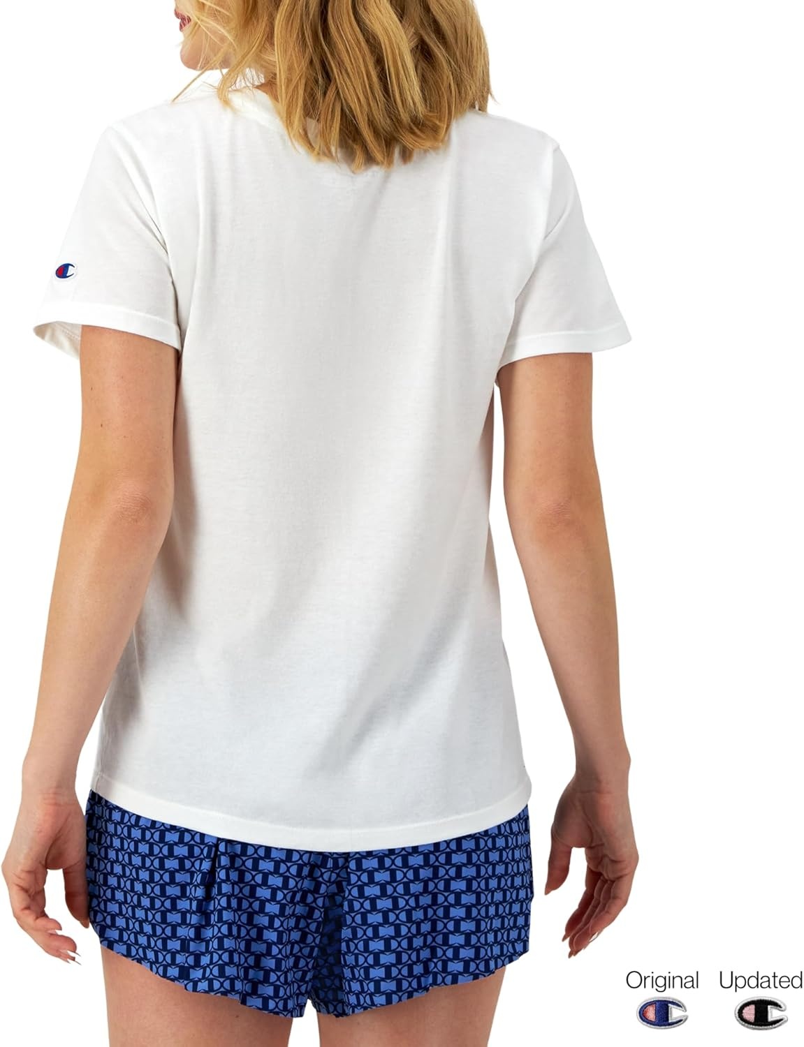 image:imageChampion Womens Classic Short Sleeve Graphic TShirt Standard Fit Script LogoWhite Classic Script Logo