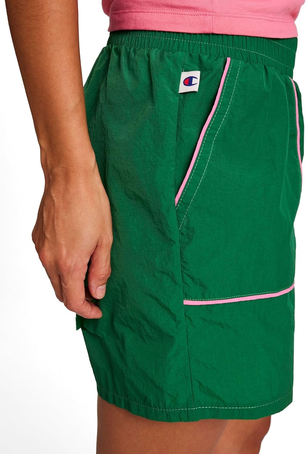 image:imageChampion Womens Courtside 5 Short with Piping Standard Fit Crinkle NylonVerdant Green