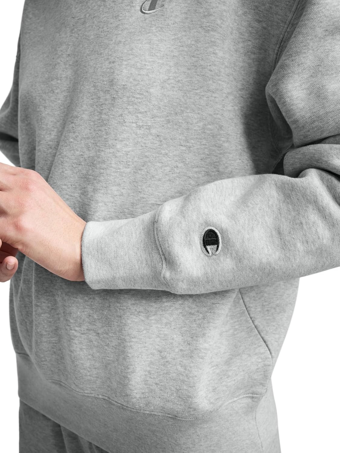 image:imageChampion Womens Crewneck Fleece Sweatshirt Loose Fit Midweight C Logo Available in Regular and PlusOxford Gray Heather C Logo