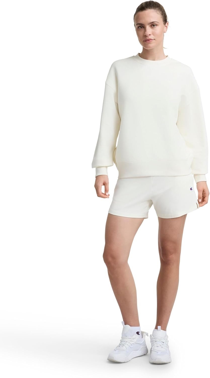 image:imageChampion Womens Crewneck Fleece Sweatshirt Loose Fit Midweight C Logo Available in Regular and PlusUnbleached Cotton C Logo