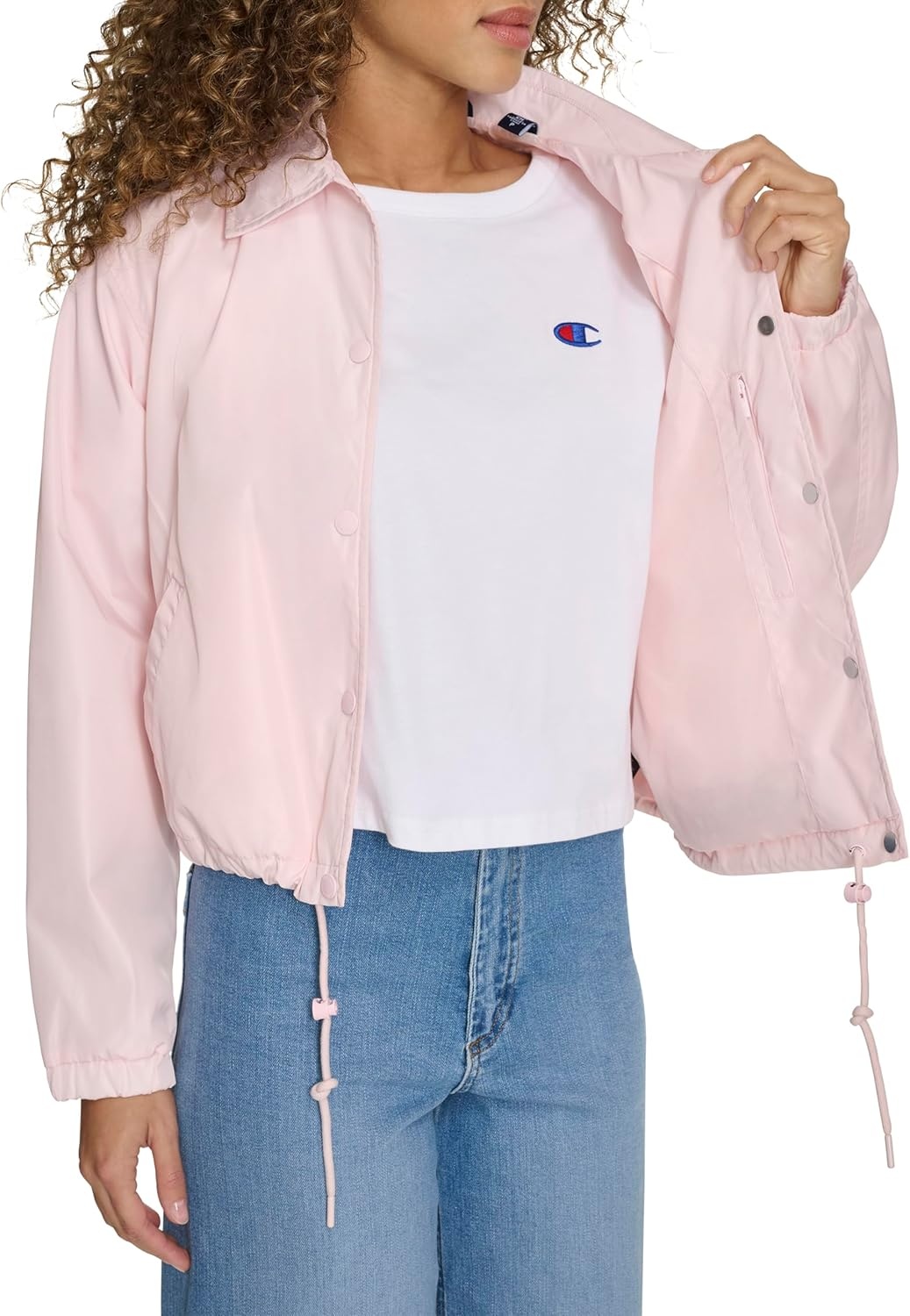 image:imageChampion Womens Cropped Coached JacketLight Pink