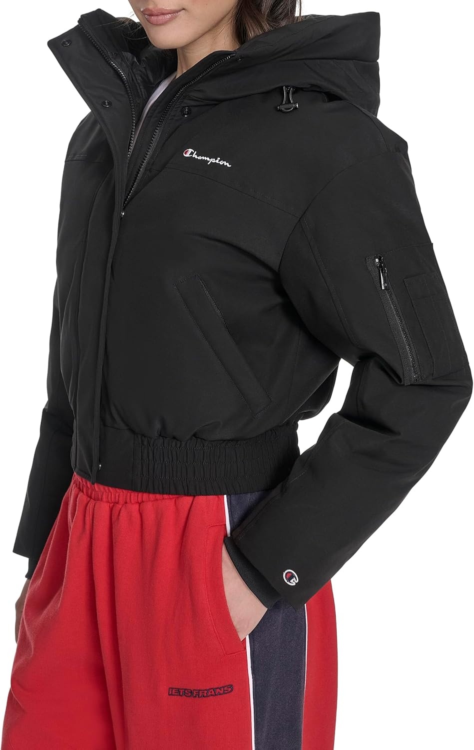 image:imageChampion Womens Cropped Hooded Ski BomberBlack