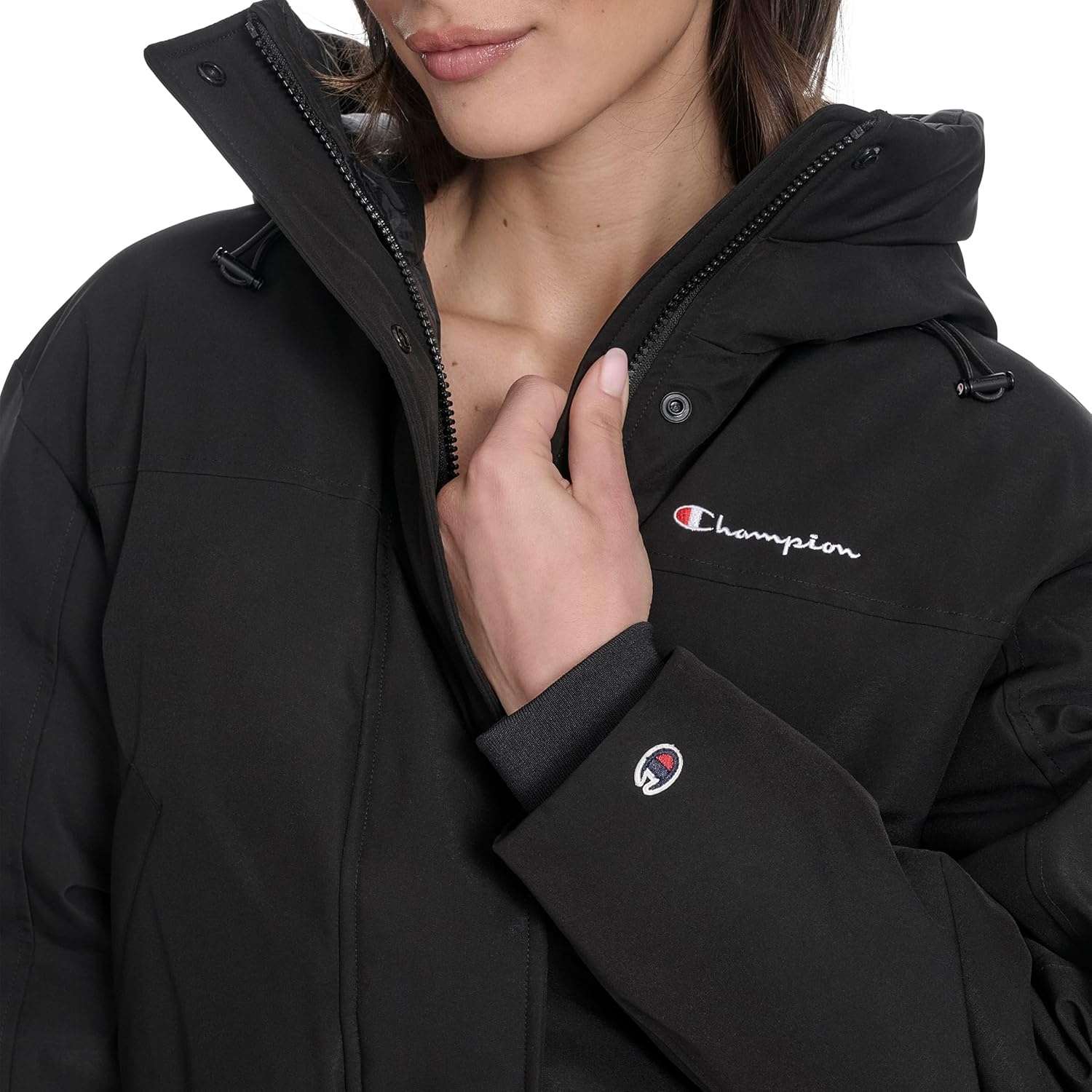 image:imageChampion Womens Cropped Hooded Ski BomberBlack