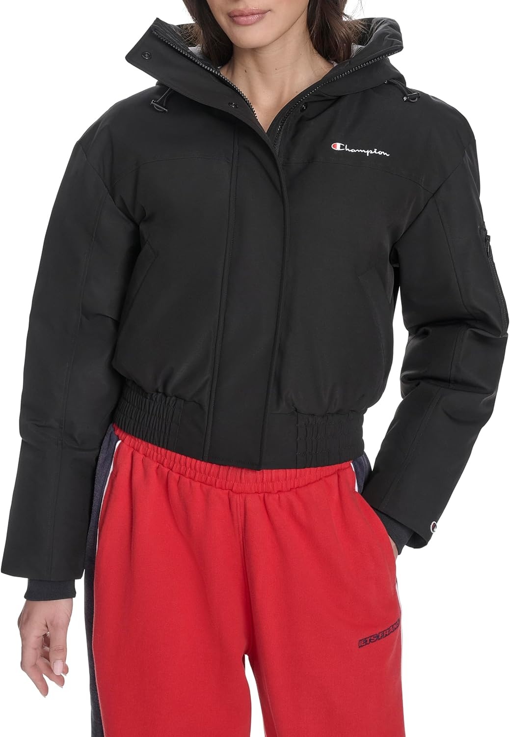 image:imageChampion Womens Cropped Hooded Ski BomberBlack