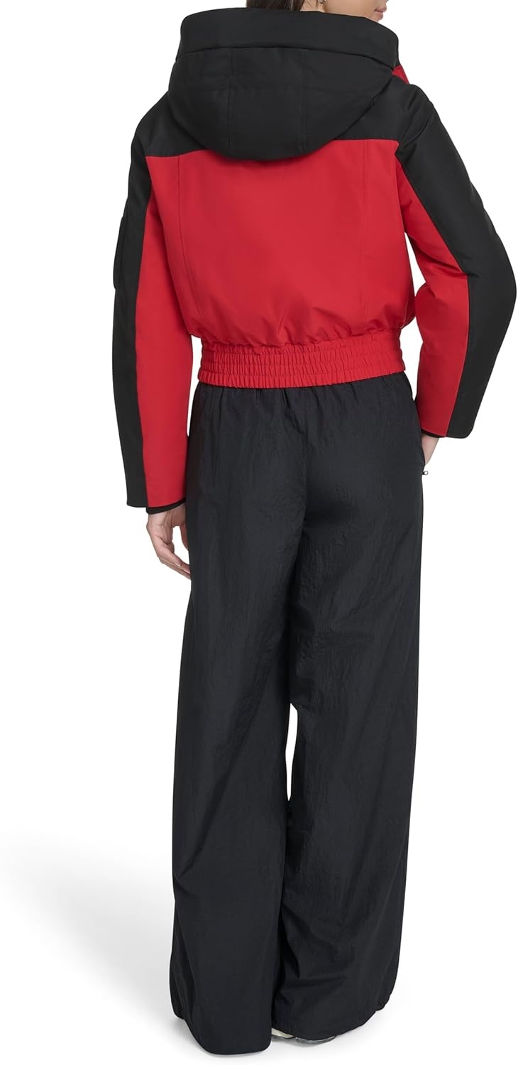 image:imageChampion Womens Cropped Hooded Ski BomberBlackRed