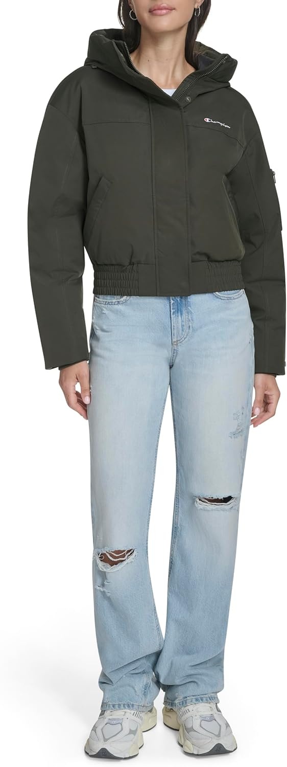 image:imageChampion Womens Cropped Hooded Ski BomberOlive