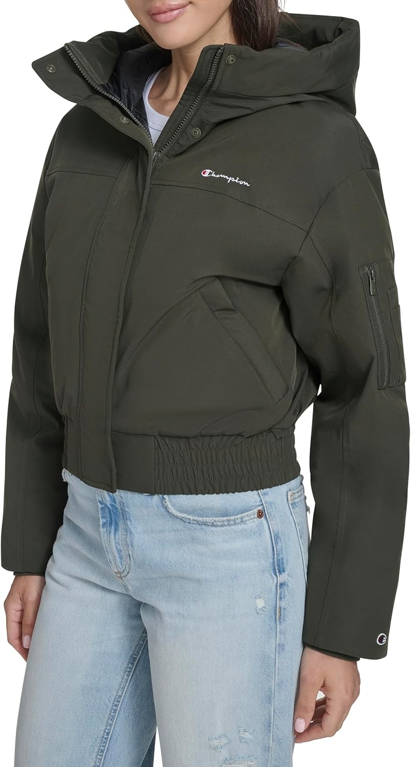 image:imageChampion Womens Cropped Hooded Ski BomberOlive