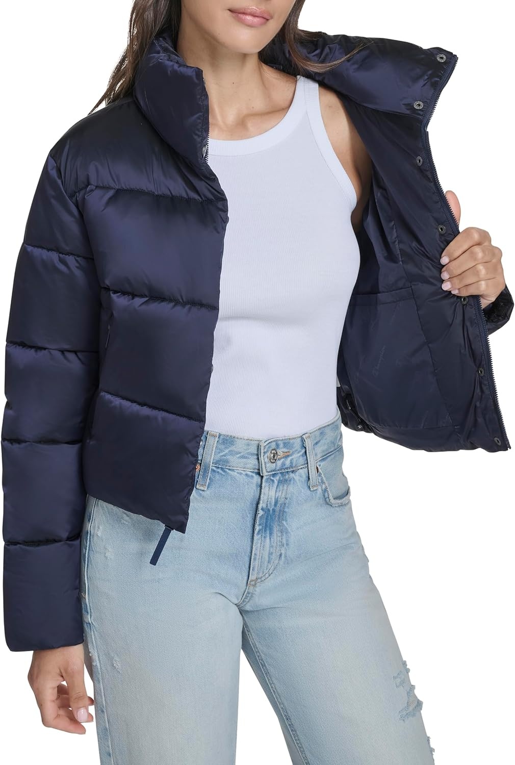 image:imageChampion Womens Cropped Puffer JacketNavy