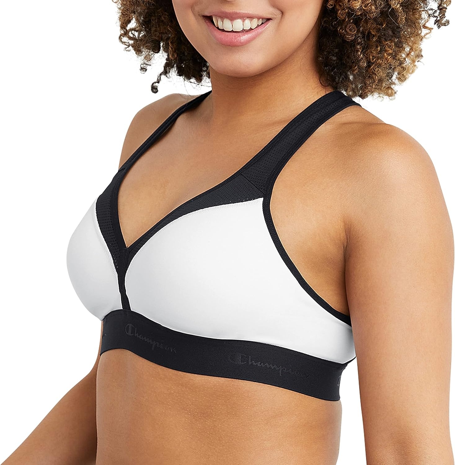 image:imageChampion Womens Curvy Sports Bra TexturedWhiteBlack