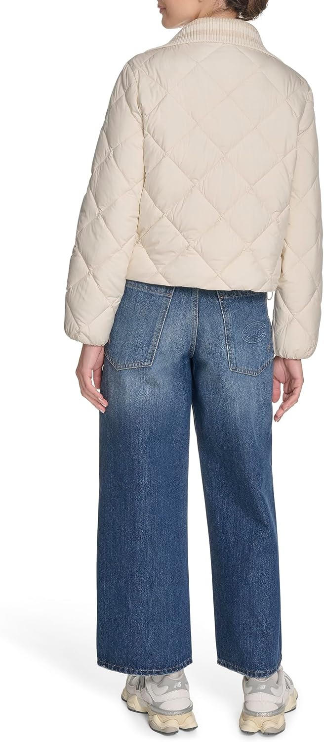 image:imageChampion Womens Diamond Quilted Shawl Collar JacketWhite