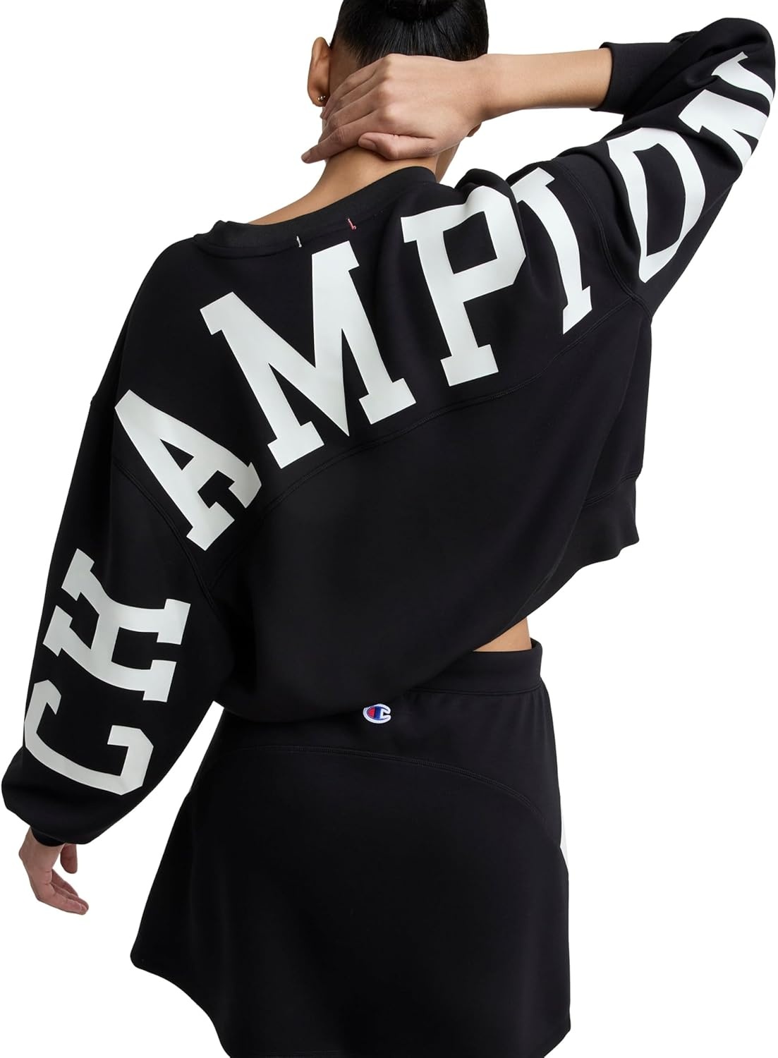 image:imageChampion Womens Endzone Crewneck Sweatshirt Loose FitBlack