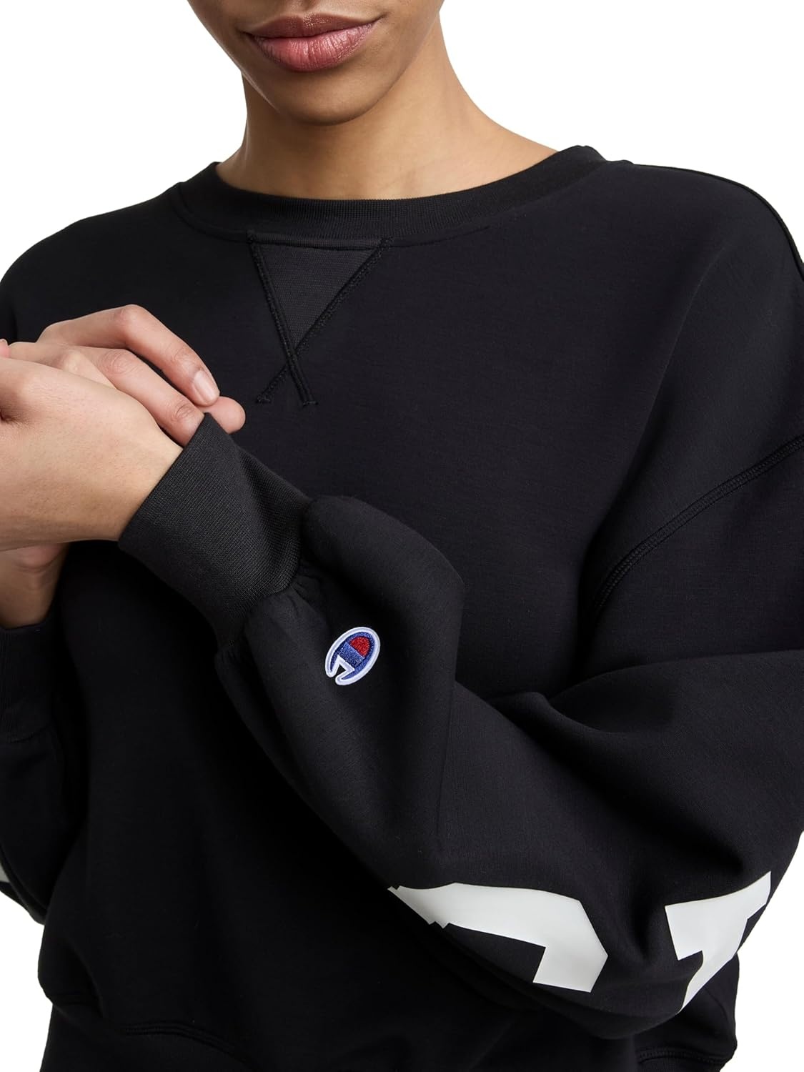 image:imageChampion Womens Endzone Crewneck Sweatshirt Loose FitBlack