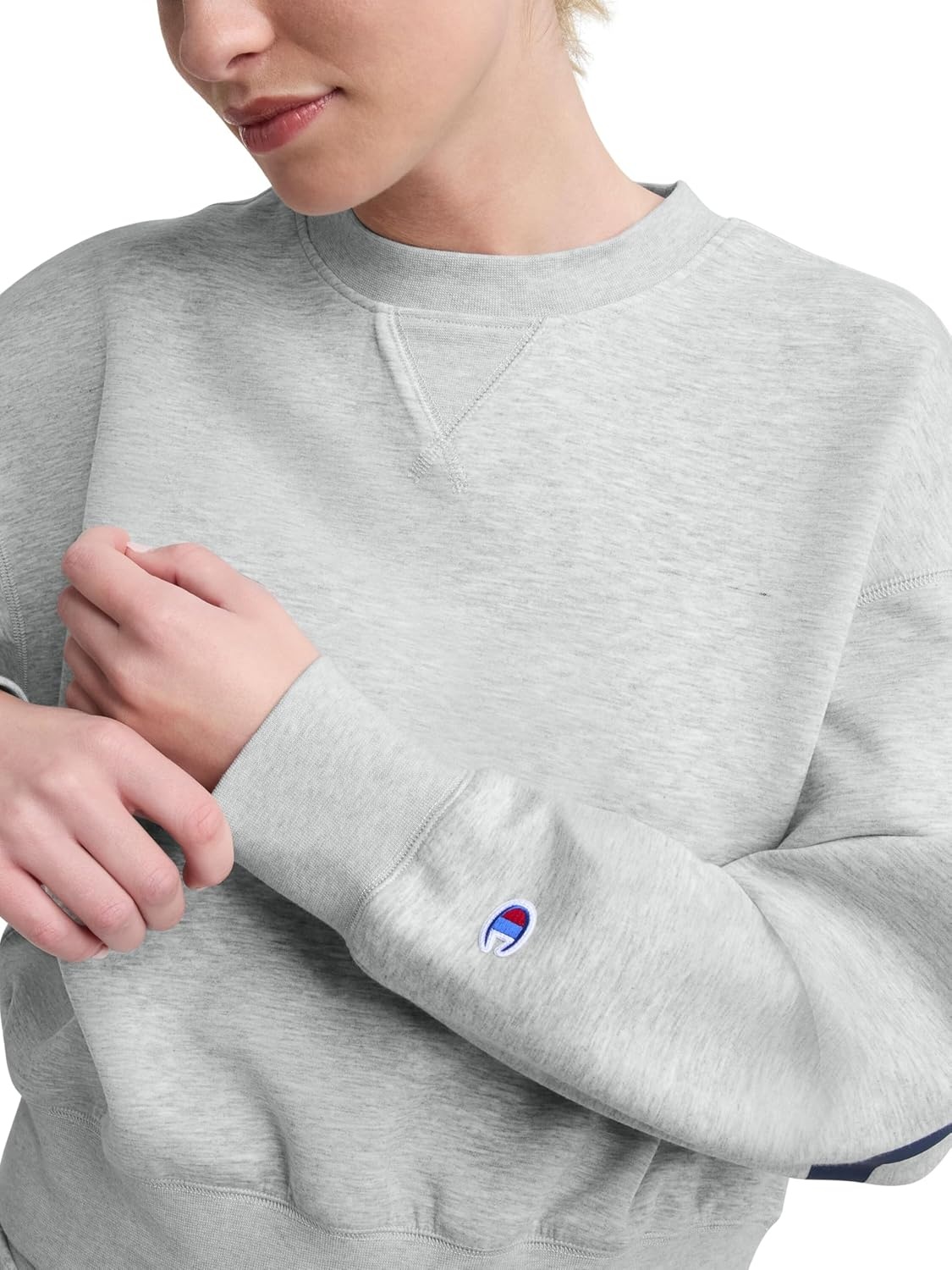 image:imageChampion Womens Endzone Crewneck Sweatshirt Loose FitOxford Gray Heather
