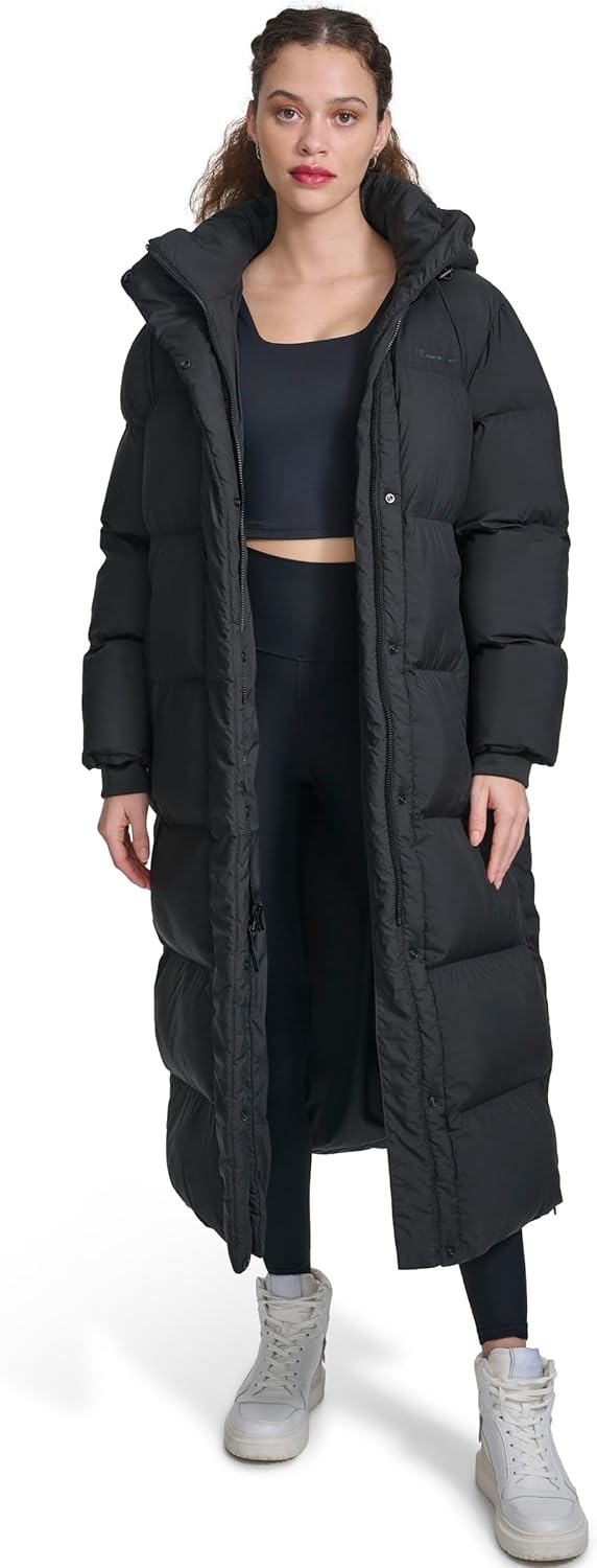 image:imageChampion Womens Extra Long Quilted Puffer Jacket With HoodBlack