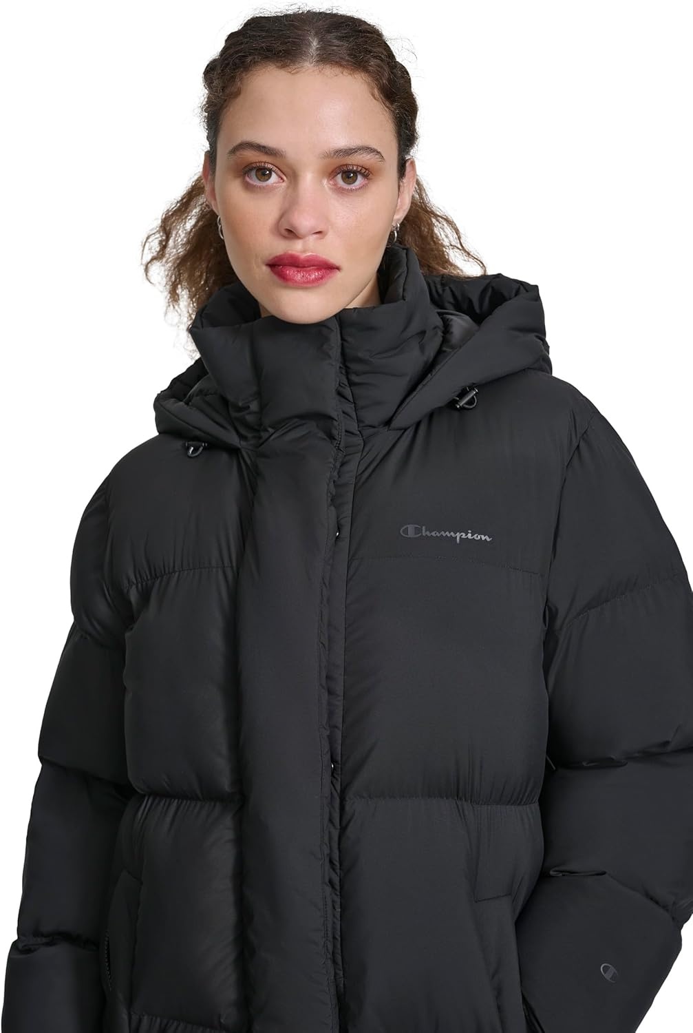 image:imageChampion Womens Extra Long Quilted Puffer Jacket With HoodBlack