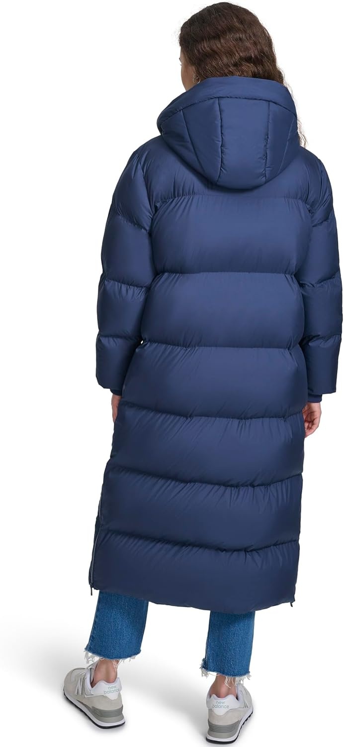 image:imageChampion Womens Extra Long Quilted Puffer Jacket With HoodNavy