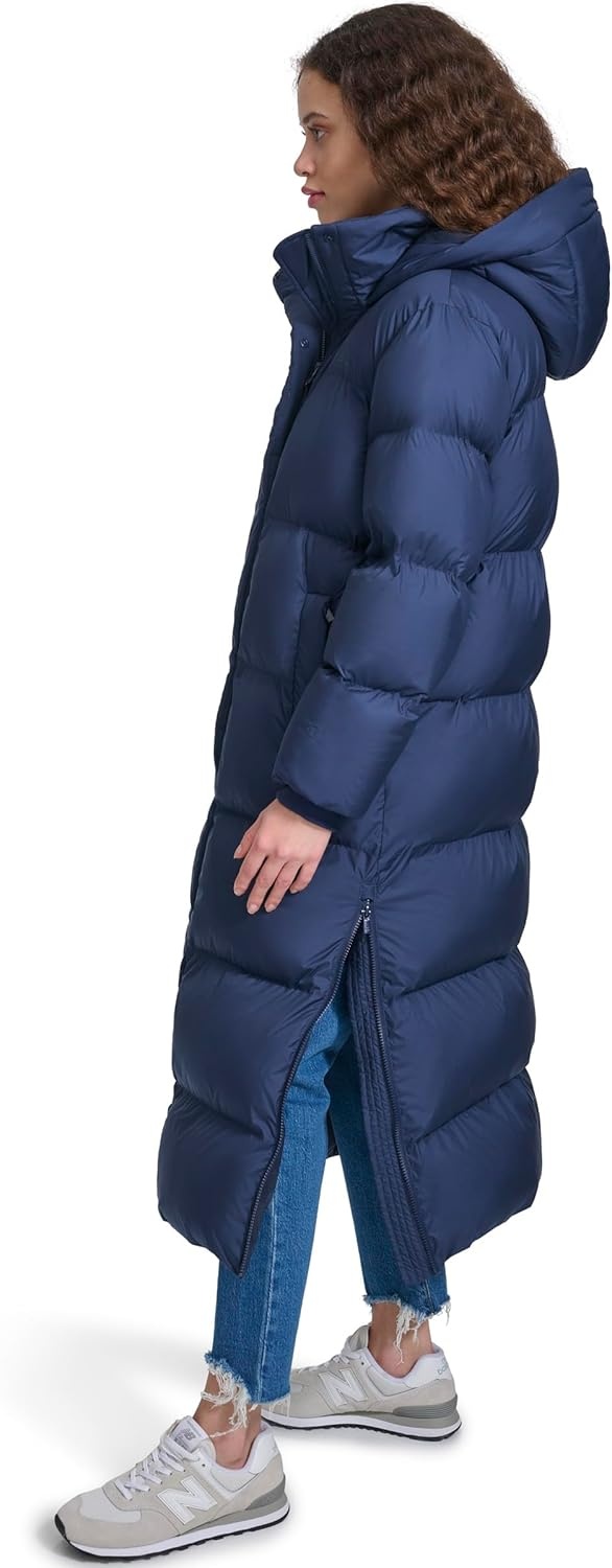 image:imageChampion Womens Extra Long Quilted Puffer Jacket With HoodNavy