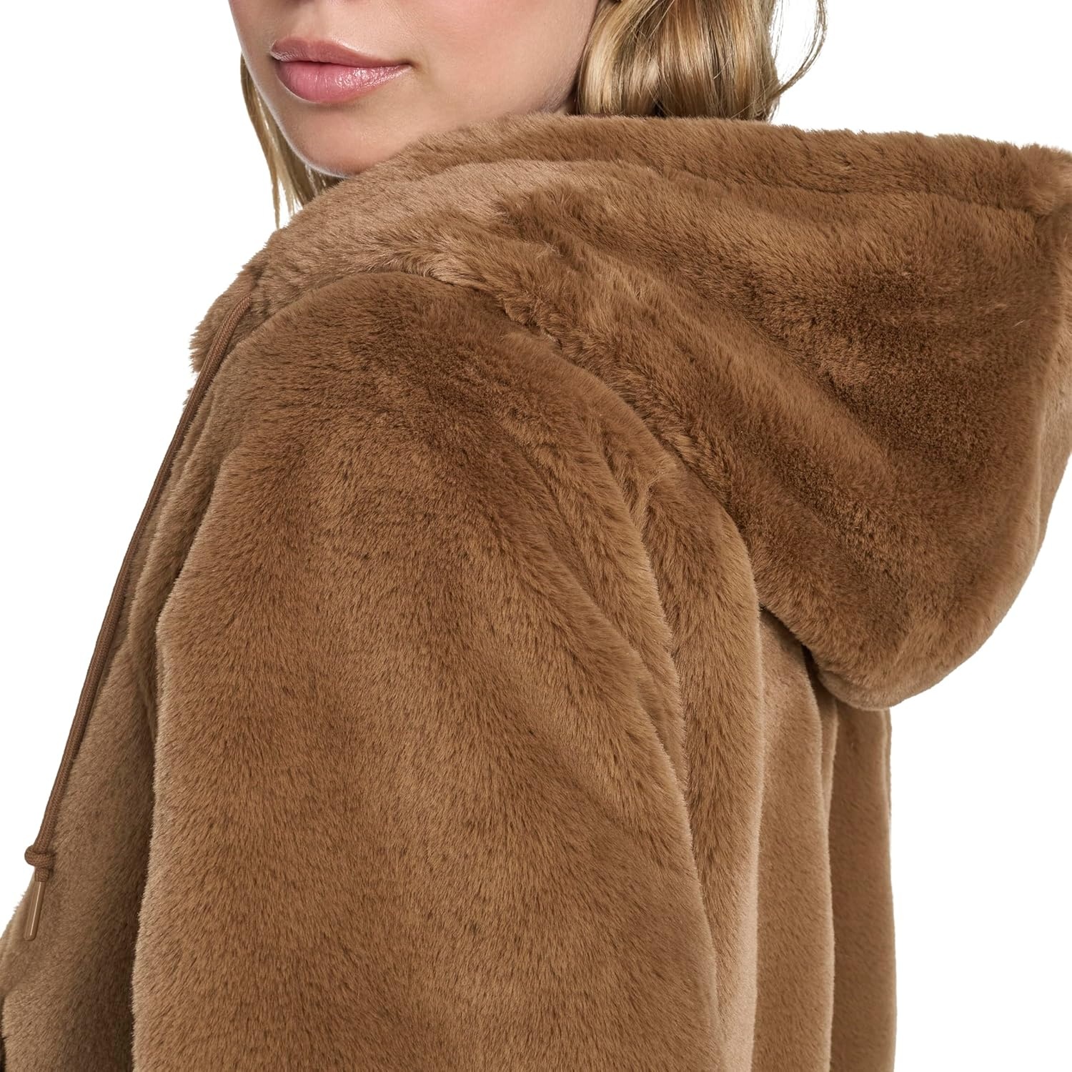 image:imageChampion Womens Faux Fur Hoody Bomber JacketCognac