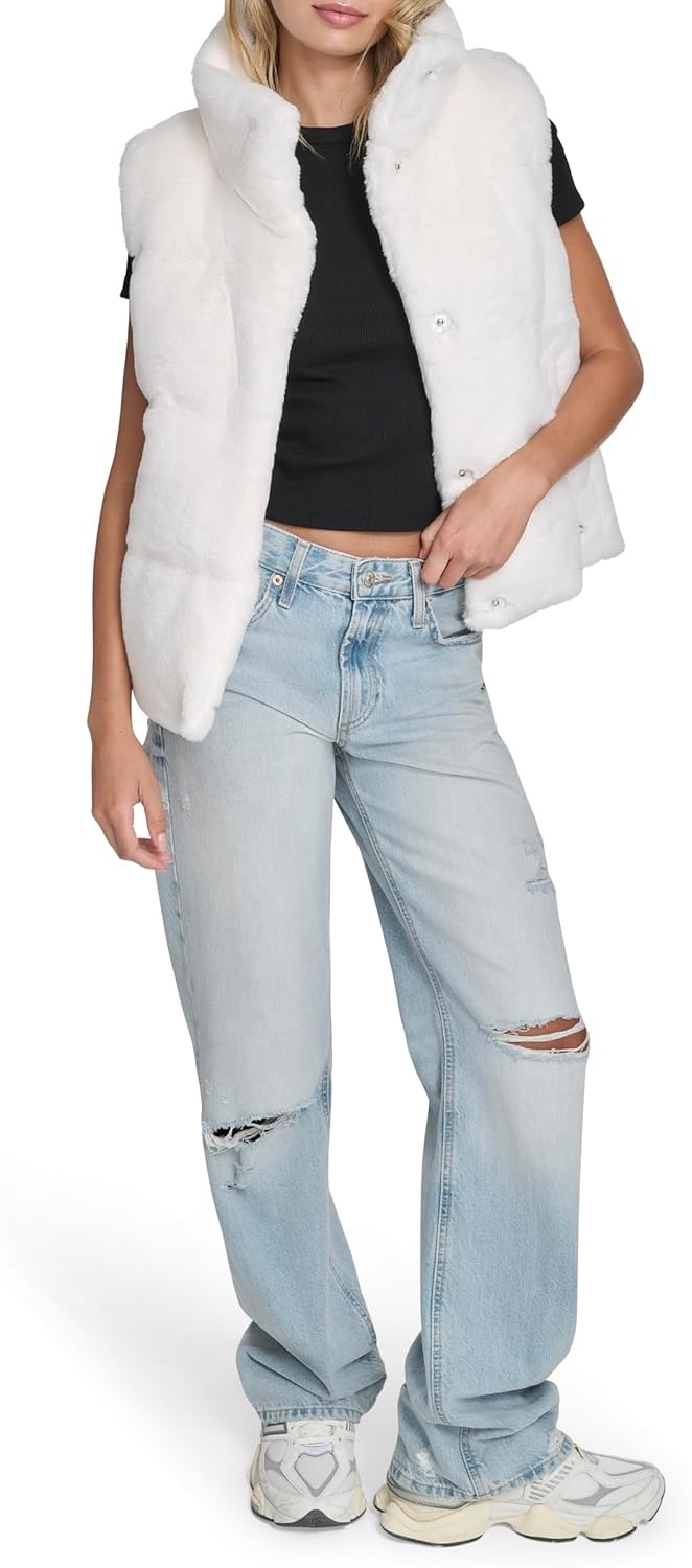 image:imageChampion Womens Faux Fur Stand Collar VestCream
