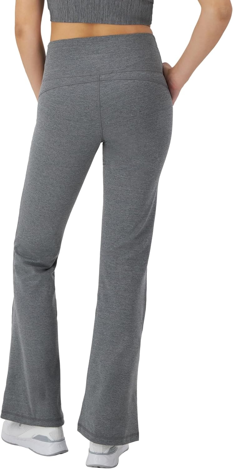 image:imageChampion Womens Flare Leggings Soft Touch Moisture Wicking Flared Pants for Women 315 Plus Size AvailableEbony Heather