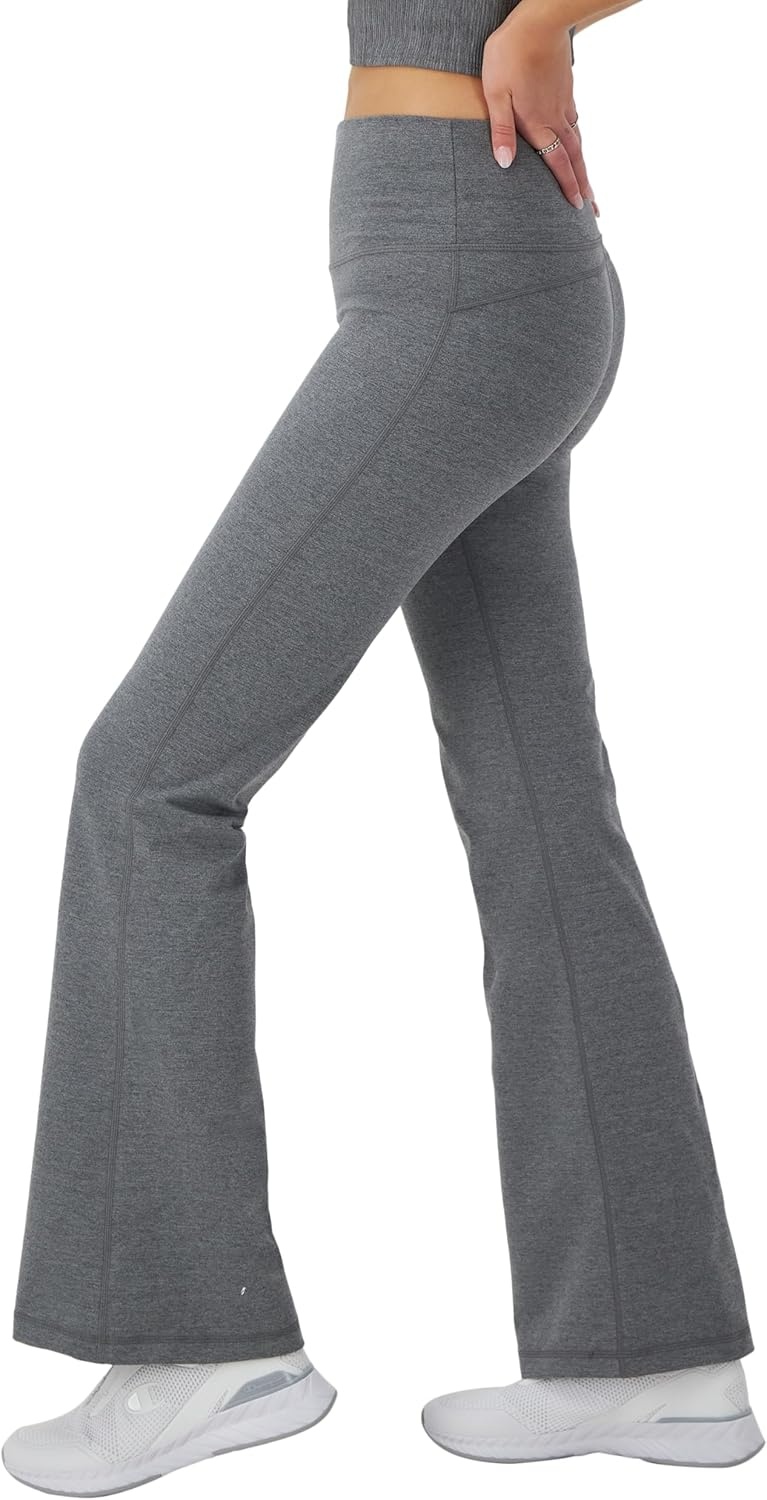 image:imageChampion Womens Flare Leggings Soft Touch Moisture Wicking Flared Pants for Women 315 Plus Size AvailableEbony Heather