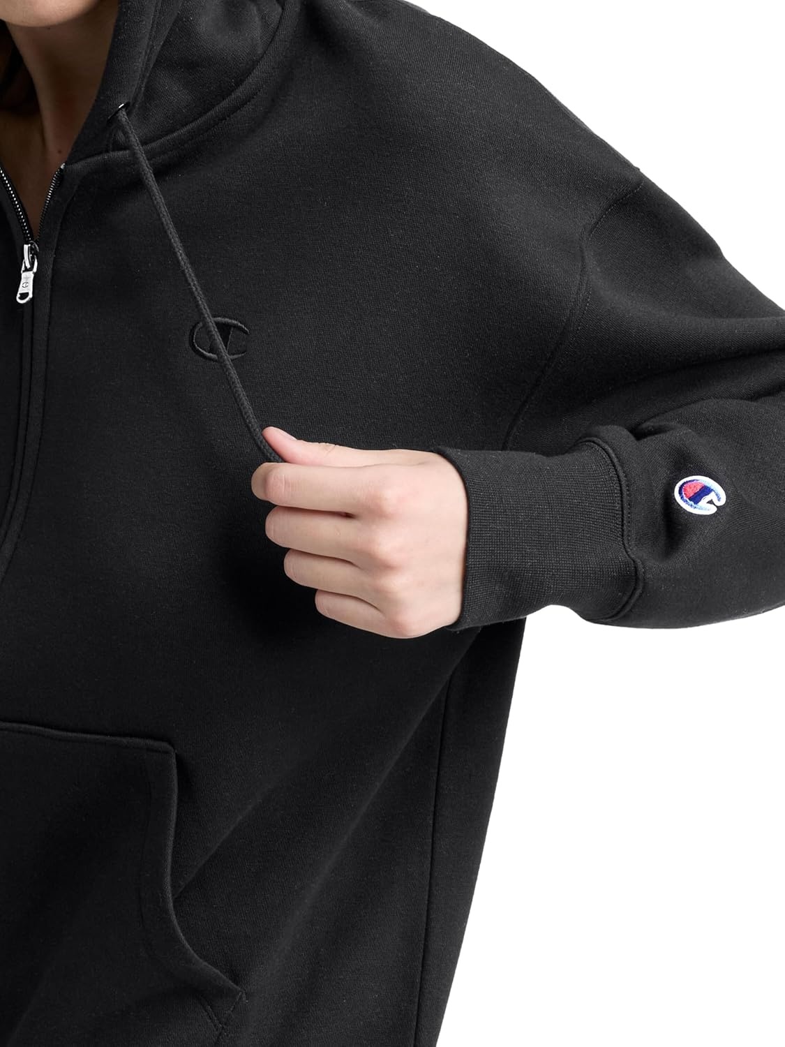 image:imageChampion Womens Full Zip Fleece Hoodie Loose Fit Midweight C Logo Available in Regular and PlusBlack C Logo