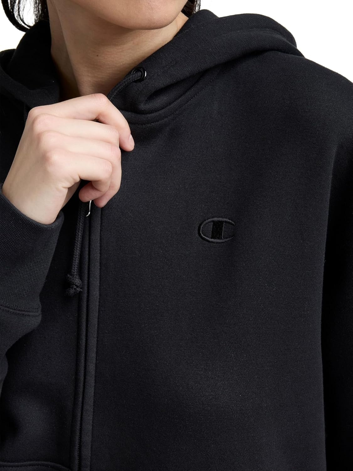 image:imageChampion Womens Full Zip Fleece Hoodie Loose Fit Midweight C Logo Available in Regular and PlusBlack C Logo