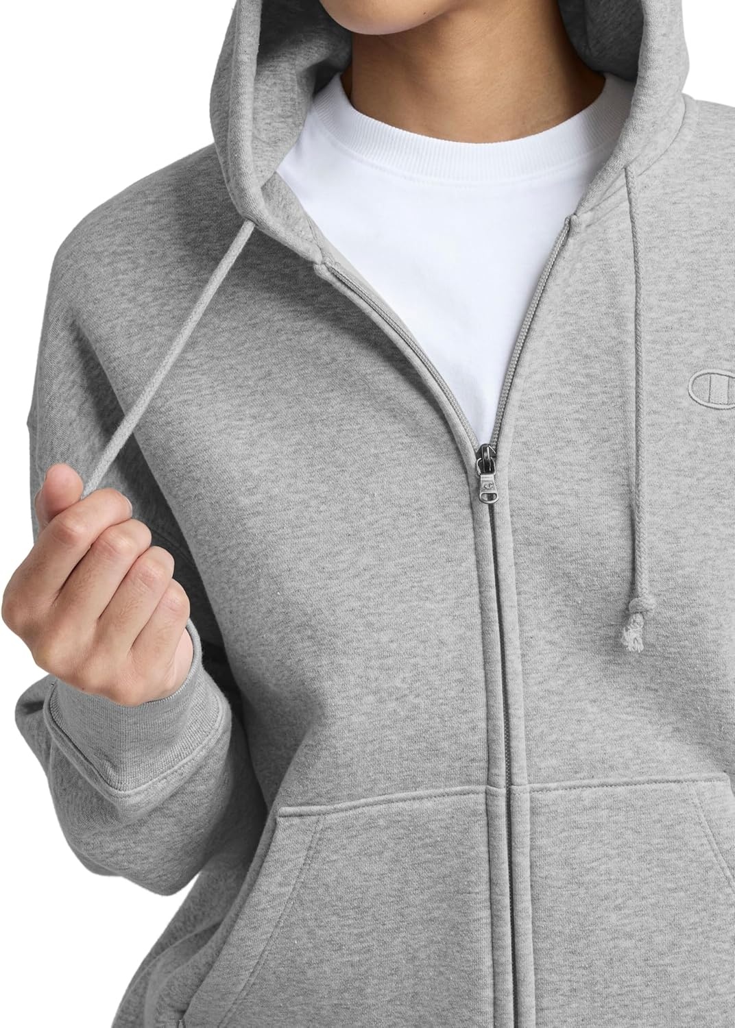 image:imageChampion Womens Full Zip Fleece Hoodie Loose Fit Midweight C Logo Available in Regular and PlusOxford Gray Heather C Logo