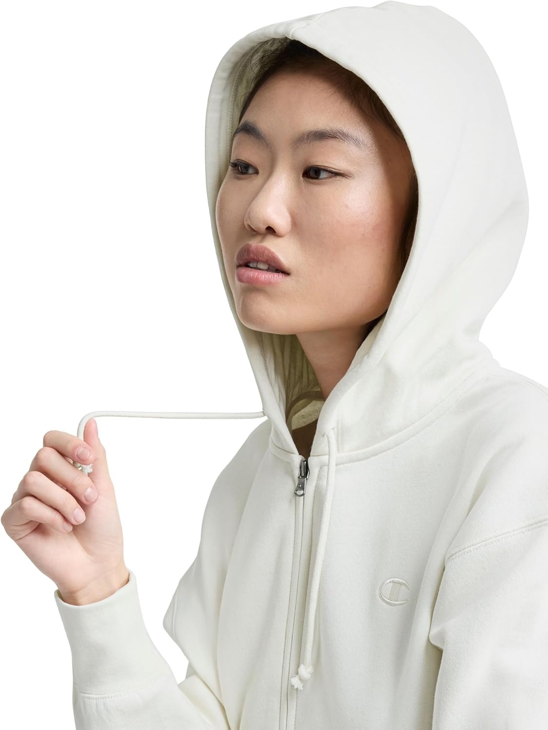 image:imageChampion Womens Full Zip Fleece Hoodie Loose Fit Midweight C Logo Available in Regular and PlusUnbleached Cotton C Logo