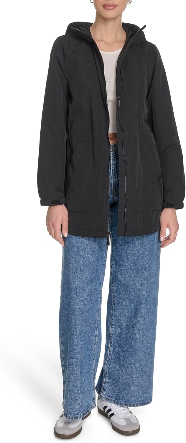 image:imageChampion Womens Hooded Cinch Waist Rain JacketBlack