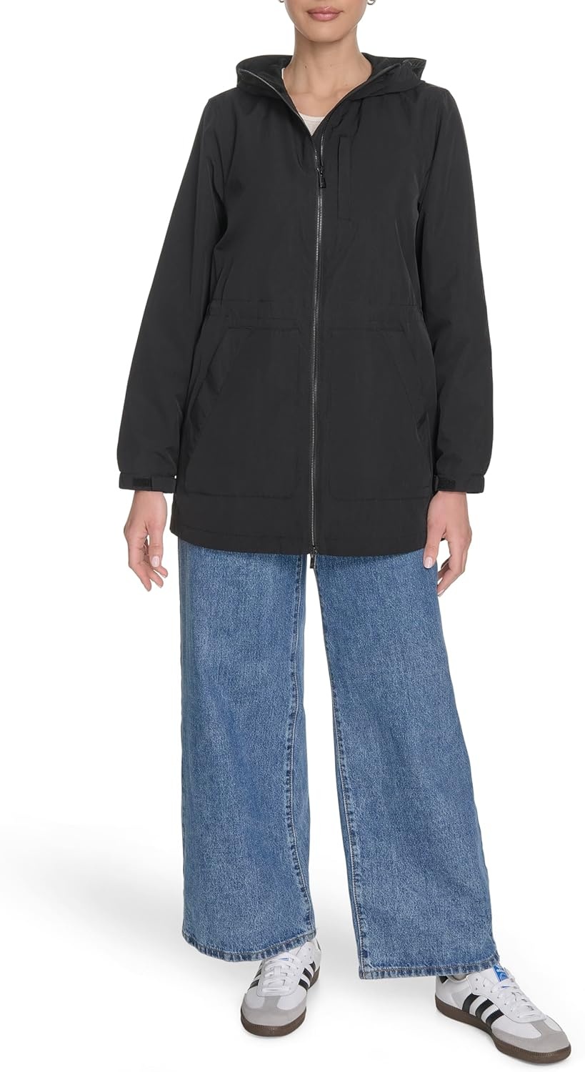 image:imageChampion Womens Hooded Cinch Waist Rain JacketBlack
