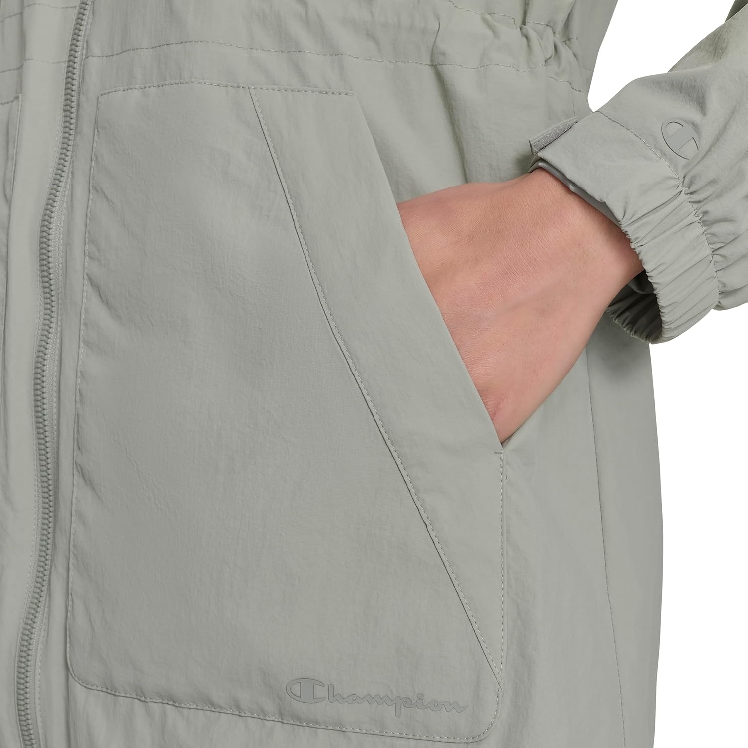 image:imageChampion Womens Hooded Cinch Waist Rain JacketWrought Iron