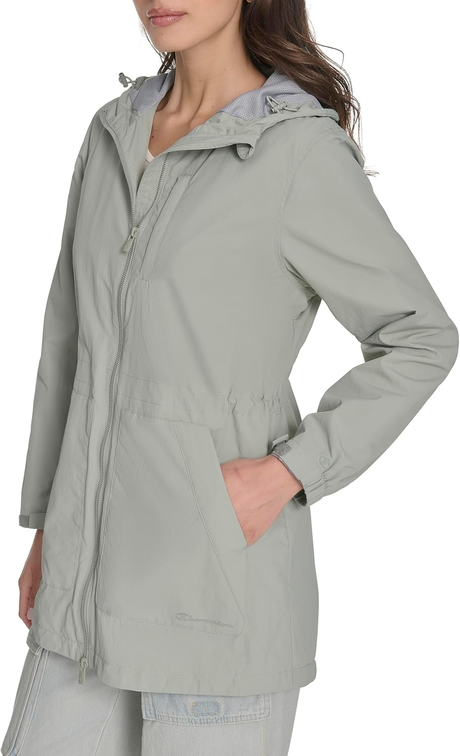 image:imageChampion Womens Hooded Cinch Waist Rain JacketWrought Iron