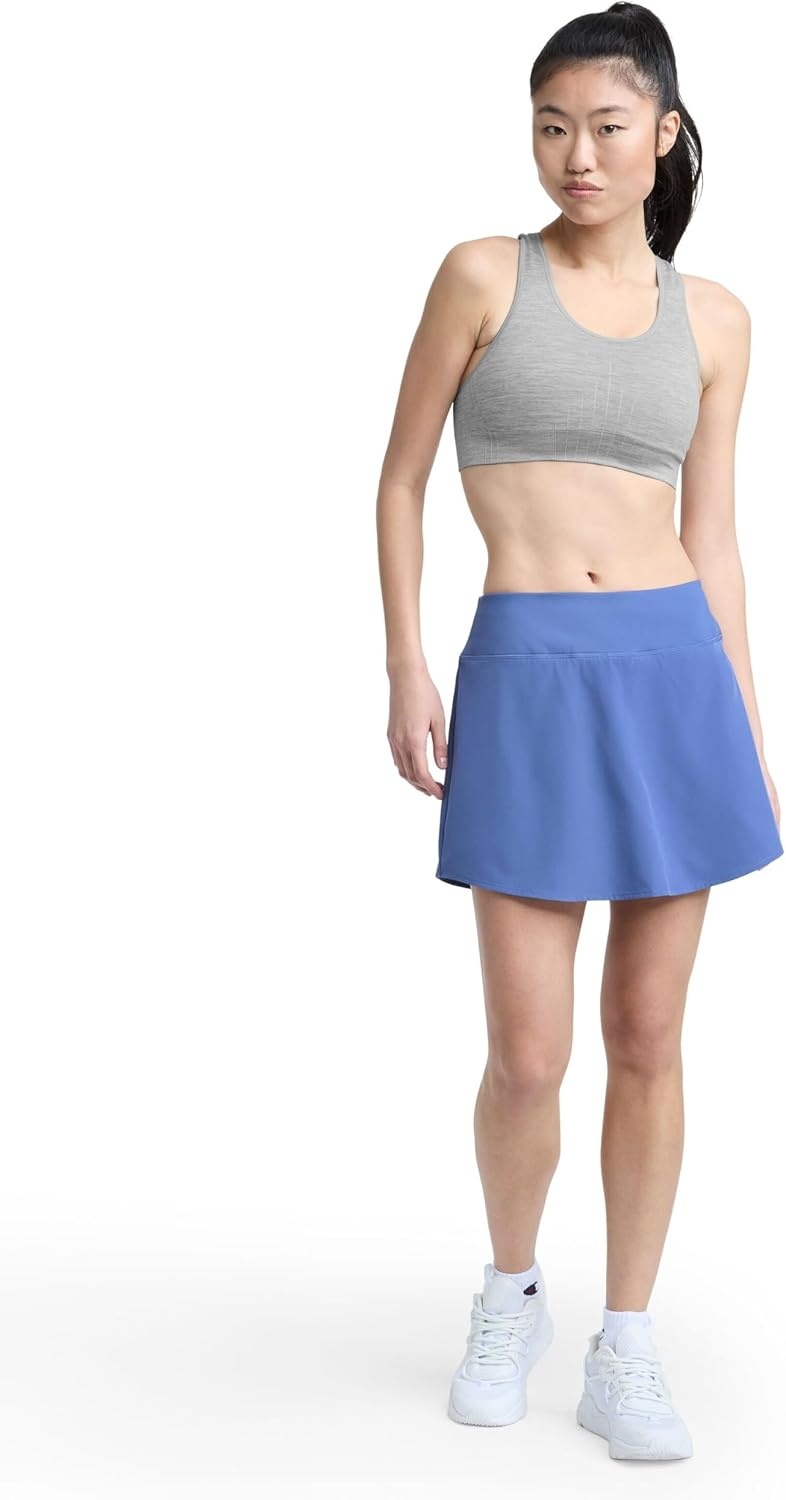 image:imageChampion Womens Infinity Racerback Sports Bra Moderate Support Seamless Moisture WickingOxford Gray Heather C Logo