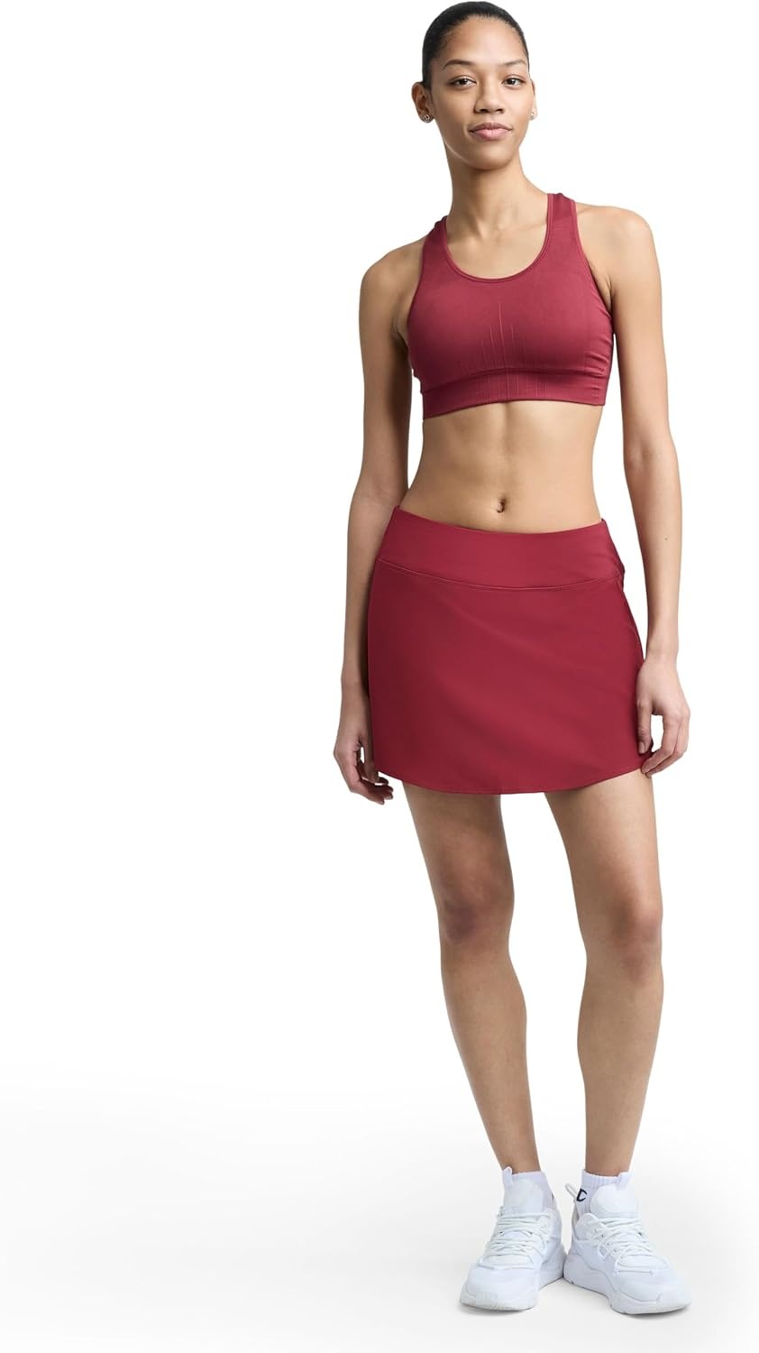 image:imageChampion Womens Infinity Racerback Sports Bra Moderate Support Seamless Moisture WickingPomegranate C Logo