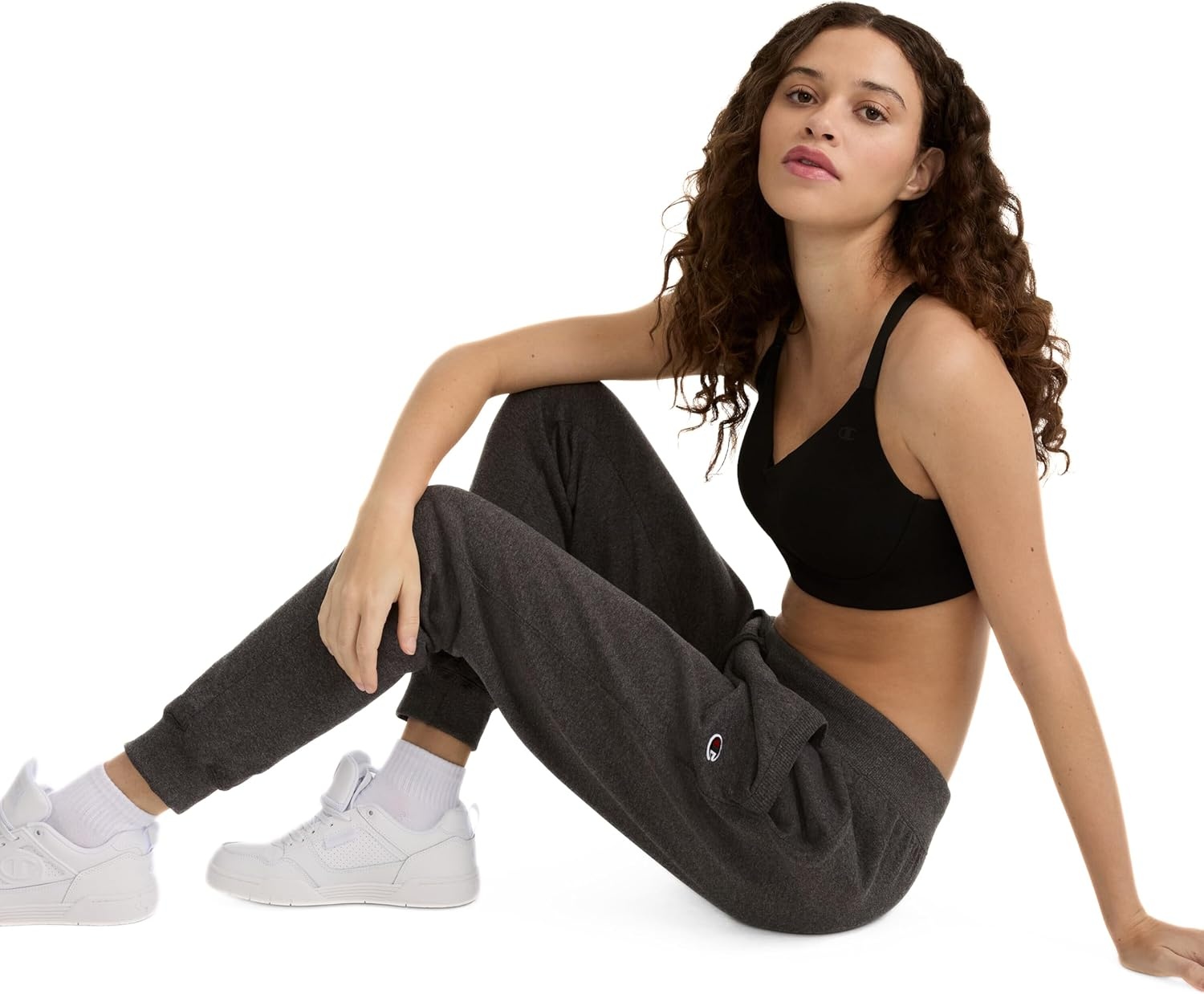 image:imageChampion Womens Joggers Fleece Joggers Comfortable Pants for Women 29 PlusGranite Heather C Logo