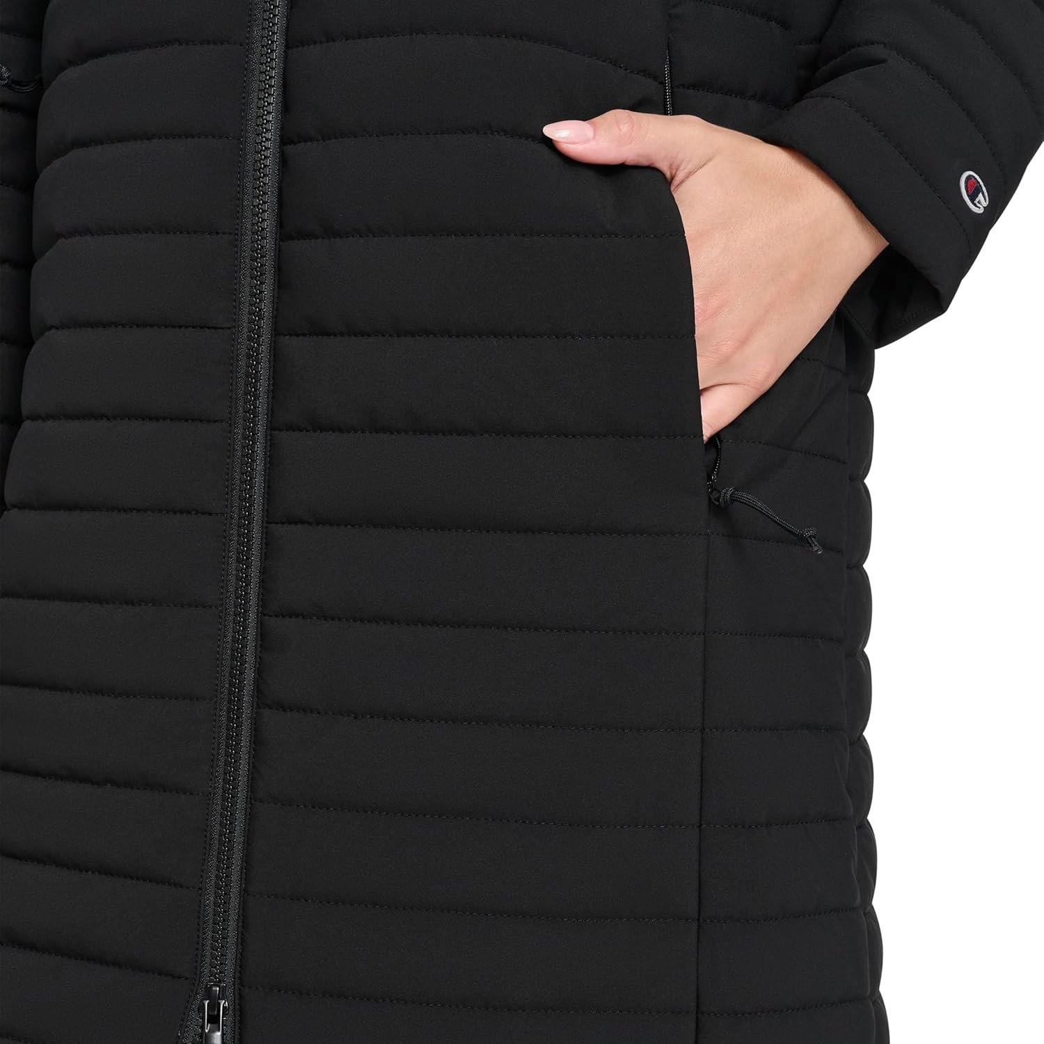 image:imageChampion Womens Lightweight Long Hooded PufferBlack