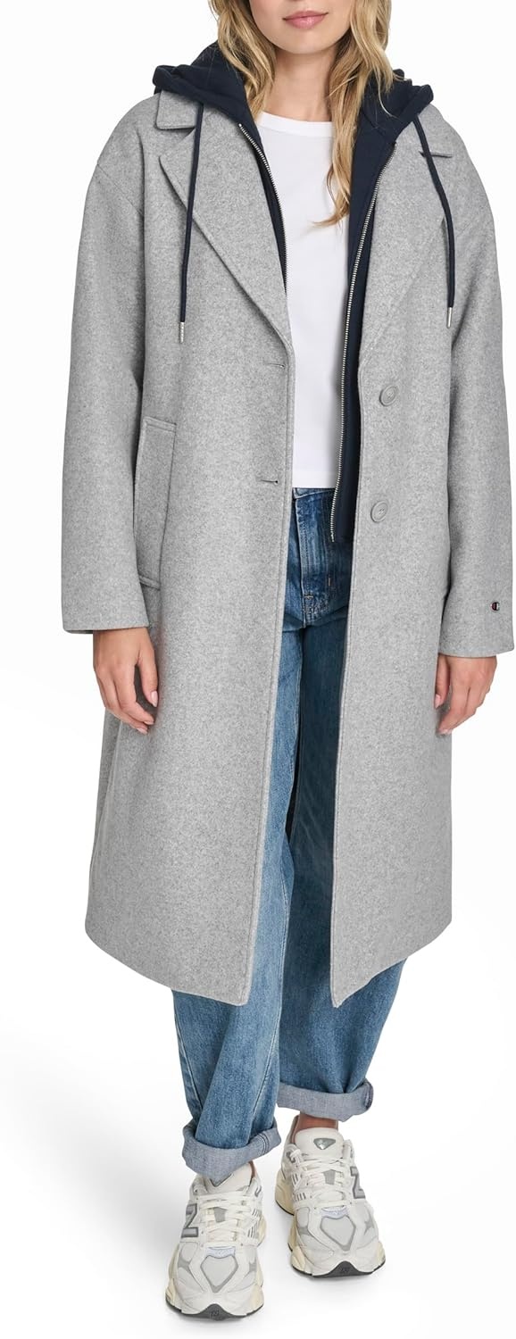 image:imageChampion Womens Long Top Coat With Removable Jersey BibLight Grey