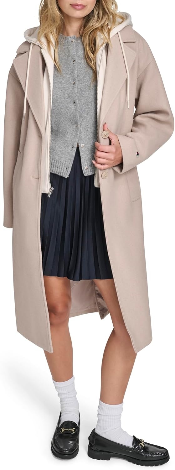 image:imageChampion Womens Long Top Coat With Removable Jersey BibTan