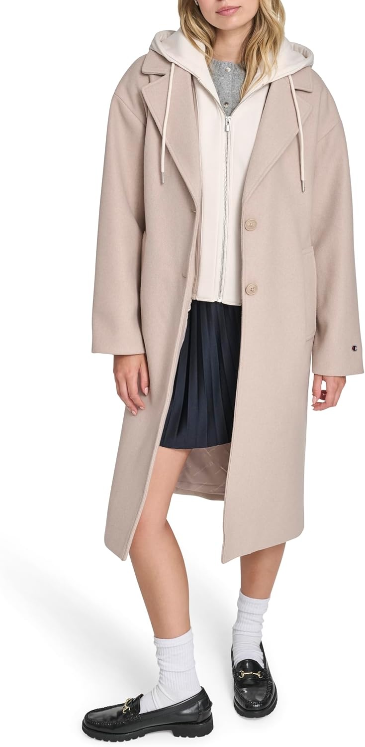 image:imageChampion Womens Long Top Coat With Removable Jersey BibTan